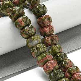 Natural Unakite Beads Strands, Pumpkin