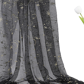 2 Yards Star & Moon Polyester Mesh Fabric, for Garment Accessories