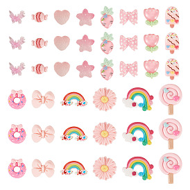 70шт. 14 стили: непрозрачные и прозрачные кабошоны из смолы, разнообразные