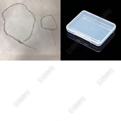 1 ensemble bracelet et collier chaîne à maillons coeur en laiton, ensemble de bijoux