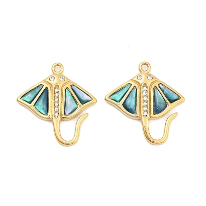 304 подвески из нержавеющей стали, manta ray, со стразами и моллюсками-ушками