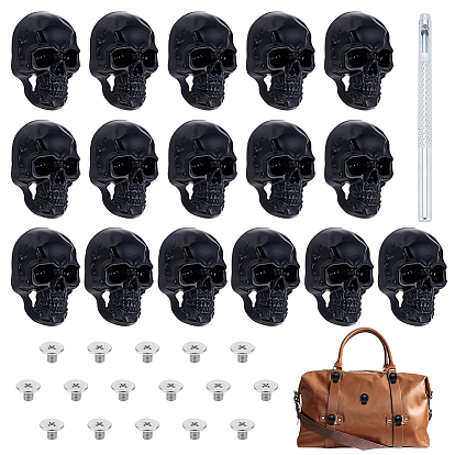 16 сумки, череп, сплав, декоративные заклепки, с 1шт. высокоуглеродистой стальной пробойником