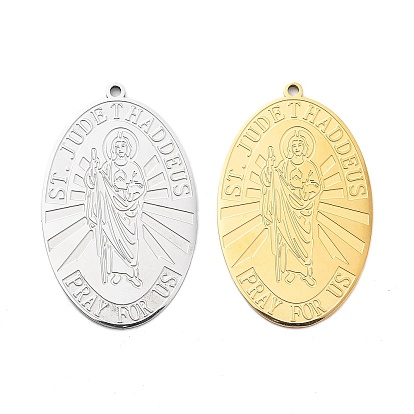 304 подвески из нержавеющей стали, овал с подвеской святого Иуды