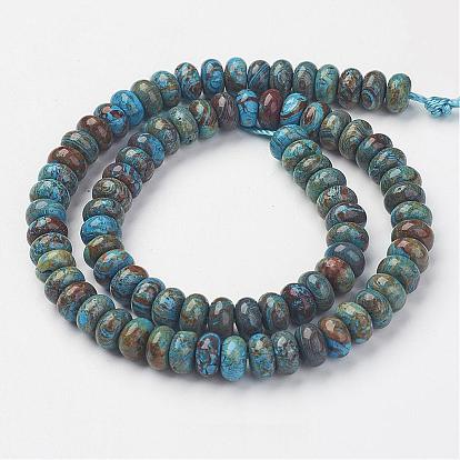 Natural Chrysocolla Beads Strands, Dyed & Heated, Rondelle