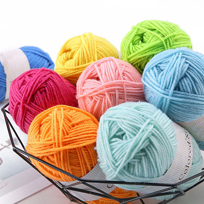 4-Ply Milk Cotton Polyester Yarn for Tufting Gun Rugs, Amigurumi Yarn, Crochet Yarn, for Sweater Hat Socks Baby Blankets