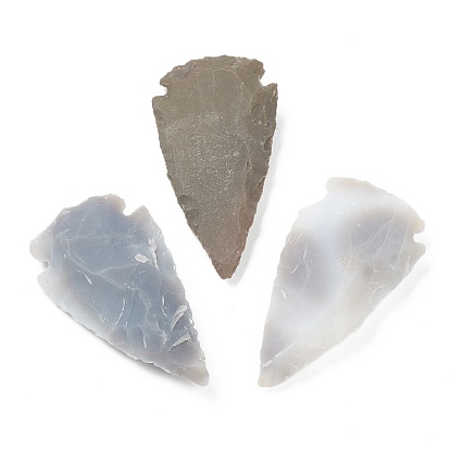 Rough Raw Natural Grey Agate Beads, No Hole/Undrilled, Arrows