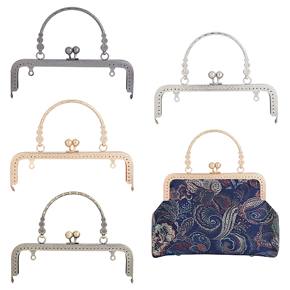 4шт. 4 цвета, железная ручка для сумки в виде цветка, рамка, Для пошива сумки