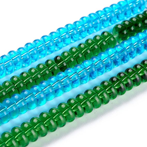 Transparent Glass Beads Strands, Heishi Beads, Rondelle