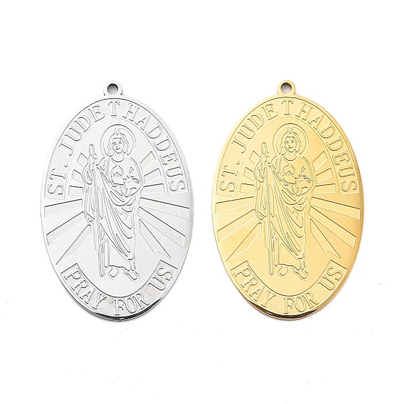 304 подвески из нержавеющей стали, овал с подвеской святого Иуды