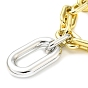 Aluminum Oval Pendant Necklaces, with Link Chains