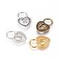 DIY Alloy Pendants, Heart Lock