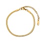 Stainless Steel Gold 3mm Blade Chain Snake Chain Bracelet - European and American Style