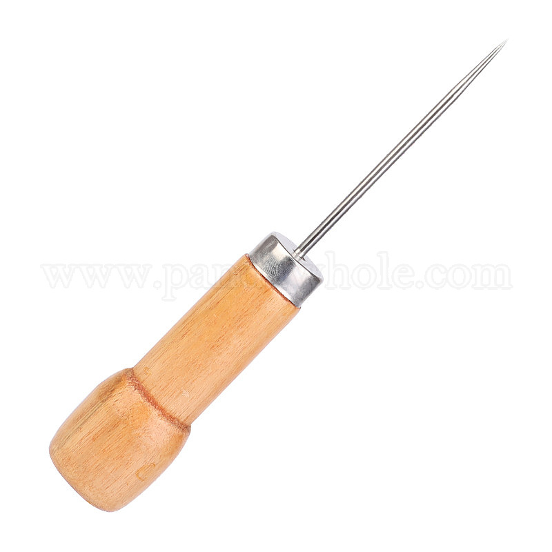 WOODEN HANDLE Hole Maker Punching AWL Tool