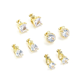 Фурнитура для сережек-клипс из латуни для женщин, с кристально горный хрусталь, настоящее 14k золотое и долговечное покрытие