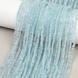 Природные Аквамарин бисер нитей, рондель, граненые