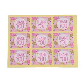 Thank You Stickers, DIY Sealing Stickers, Label Paster Picture Stickers, with Word and Flower