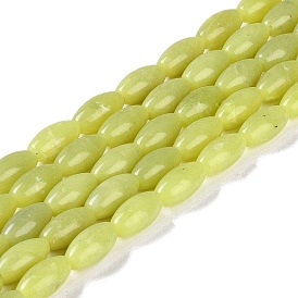 Perles jades naturels de citron  , ovale