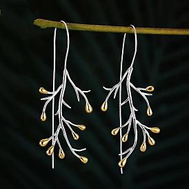 Alloy Dangle Earrings for Women, Branch