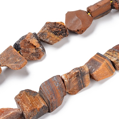 Natural Tiger Eye Beads Strands, Rough Raw Stone, Nuggets