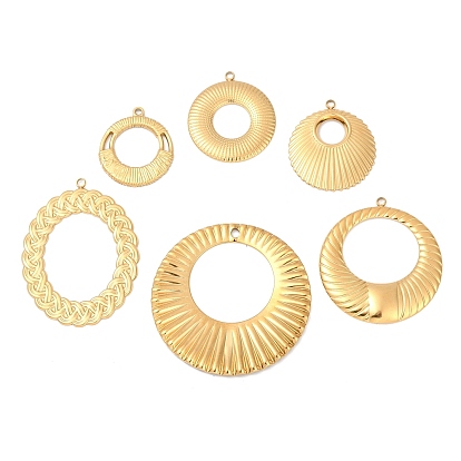 304 подвески из нержавеющей стали, ионное покрытие (ip), овальное и плоское круглое и круглое кольцо-шарм