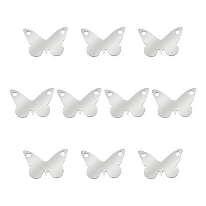 304 charmes en acier inoxydable, papillon