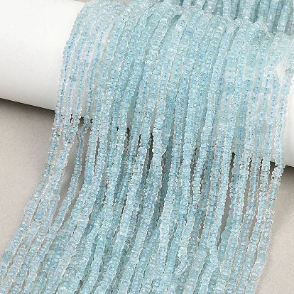 Природные Аквамарин бисер нитей, рондель, граненые