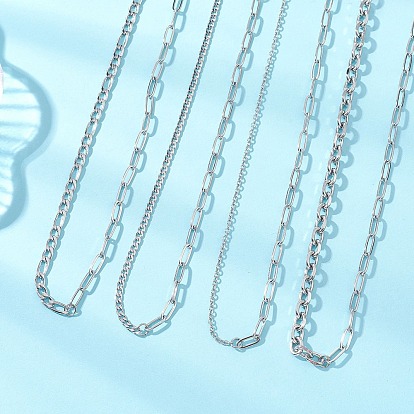 4 шт. 4 стили 304 наборы цепочек из нержавеющей стали, не тускнеет