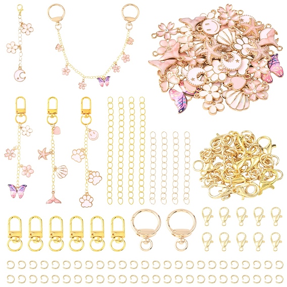 Сделай сам наборы для ключей, в том числе подвески из сплава с эмалью, печатные подвески сплава, удлинитель железной цепи, пружинные поворотные защелки для ворот из сплава и защелки типа «клешня лобстера»