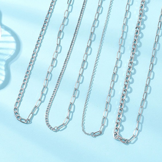 4 шт. 4 стили 304 наборы цепочек из нержавеющей стали, не тускнеет