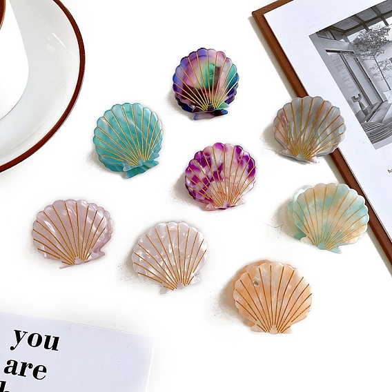 Заколки для волос с когтями из ацетата целлюлозы (смола), аксессуары для волос для девочек женщин, формы раковины