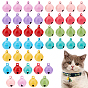 90Pcs 9 Colors Baking Paint Brass Bell Pendants, Round
