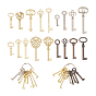 19Pcs 2 Styles Alloy Universal 19 Skeleton Key Sets, for Doors Cabinets Furniture