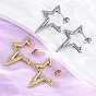 304 из нержавеющей стали звезды серьги стержня, вакуумное покрытие pvd