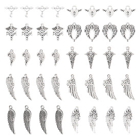 100 шт 10 стили подвески из сплава в тибетском стиле, крылатые прелести