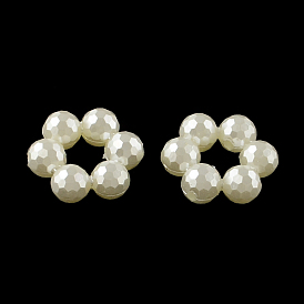 Marcos de cuentas de perlas de imitación de plástico de donut abs, 23x21x8 mm, agujero: 2 mm