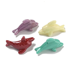 Synthetic Coral Carved Beads Strands, Dyed, Dolphin