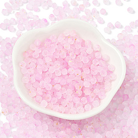 100g матовые стеклянные бусины, двухконусные, золотой фольгой, граненые