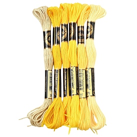6Bundles 6 Colors Polyester Embroidery Floss, Cross Stitch Threads