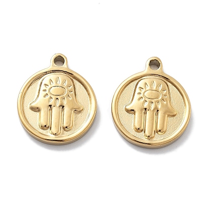 Вакуумное покрытие pvd 304 подвески из нержавеющей стали, плоский круглый с хамсой на руку