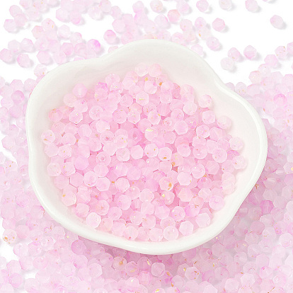 100g матовые стеклянные бусины, двухконусные, золотой фольгой, граненые