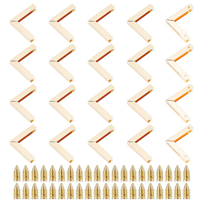 20наборы из цинкового сплава, декоративная фурнитура для кошелька с пряжкой, защита углов сумки, с железными винтами, l-образный