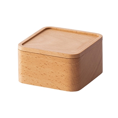 Square Wooden Storage Boxes with Lid, Jewelry Case for Rings, Earrings, Small Items