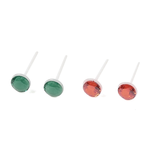 Гипоаллергенные серьги-гвоздики из биокерамики с цирконием и керамикой, не выцветает и не содержит никеля