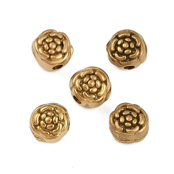 304 из нержавеющей стали бусы, ионное покрытие (ip), цветок