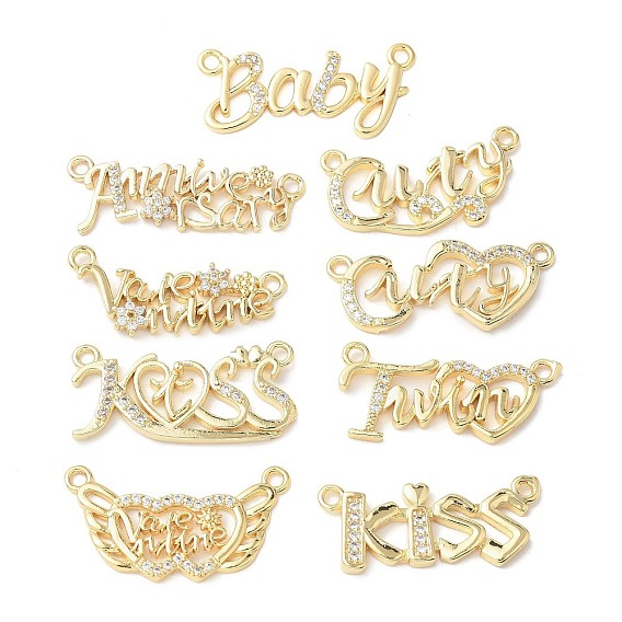 Латунные микропрозрачные кубические циркониевые соединения, подвески-соединители слов