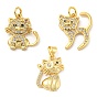 Латунные микро проложить кубического циркония подвески, без кадмия и без свинца, форма кошки