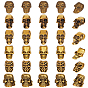 30Pcs 6 Styles Tibetan Style Alloy European Beads, Large Hole Beads, Skull