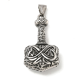 Viking 316 Surgical Stainless Steel Pendants, Mjolnir Thor's Hammer Charm