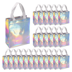 Сумки-шопперы из нетканого материала с лазерной обработкой, многоразовые транспортные пакеты с ручками, прямоугольные