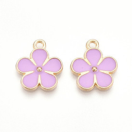 Подвески из эмали и сплава, золотой свет, без кадмия, без никеля и без свинца, цветочный шарм